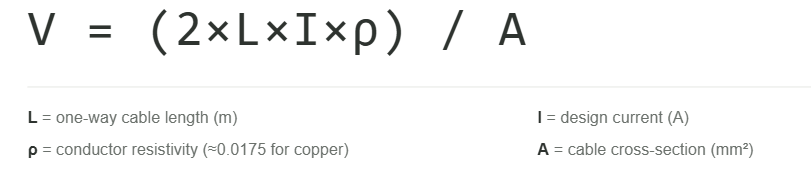 Voltage Drop Formula